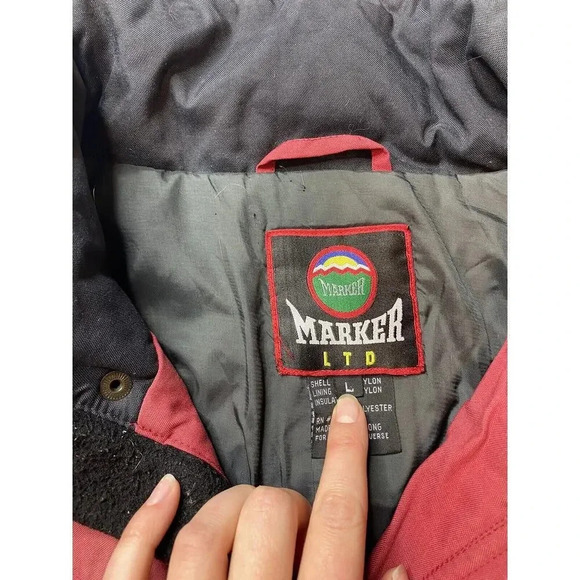 Vintage Marker Salt Lake City 2002 Winter Olympics Red Jacket Ski Coat Size L - Picture 6 of 10